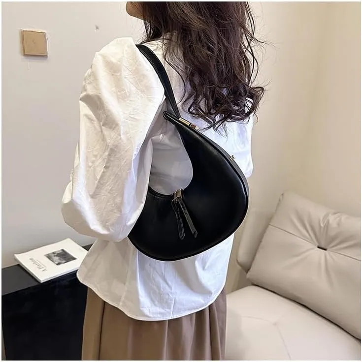 Molodo Small Shoulder Bag for Women Trendy Crescent Handbag Retro Underarm Bag Shoulder Clutch Purse for Daily Use