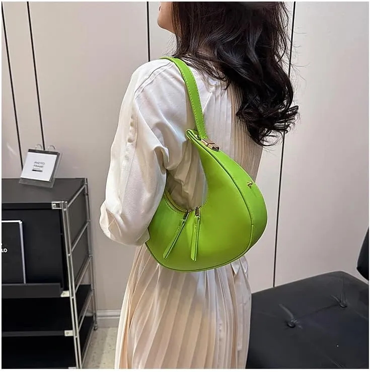 Molodo Small Shoulder Bag for Women Trendy Crescent Handbag Retro Underarm Bag Shoulder Clutch Purse for Daily Use
