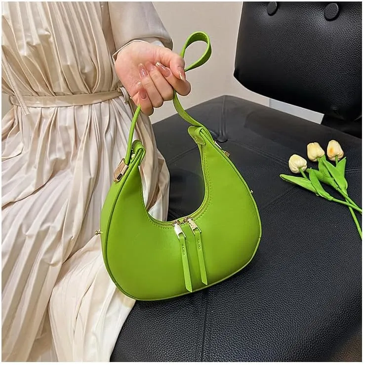 Molodo Small Shoulder Bag for Women Trendy Crescent Handbag Retro Underarm Bag Shoulder Clutch Purse for Daily Use