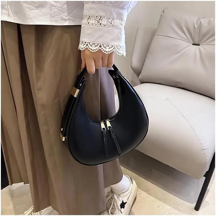 Molodo Small Shoulder Bag for Women Trendy Crescent Handbag Retro Underarm Bag Shoulder Clutch Purse for Daily Use