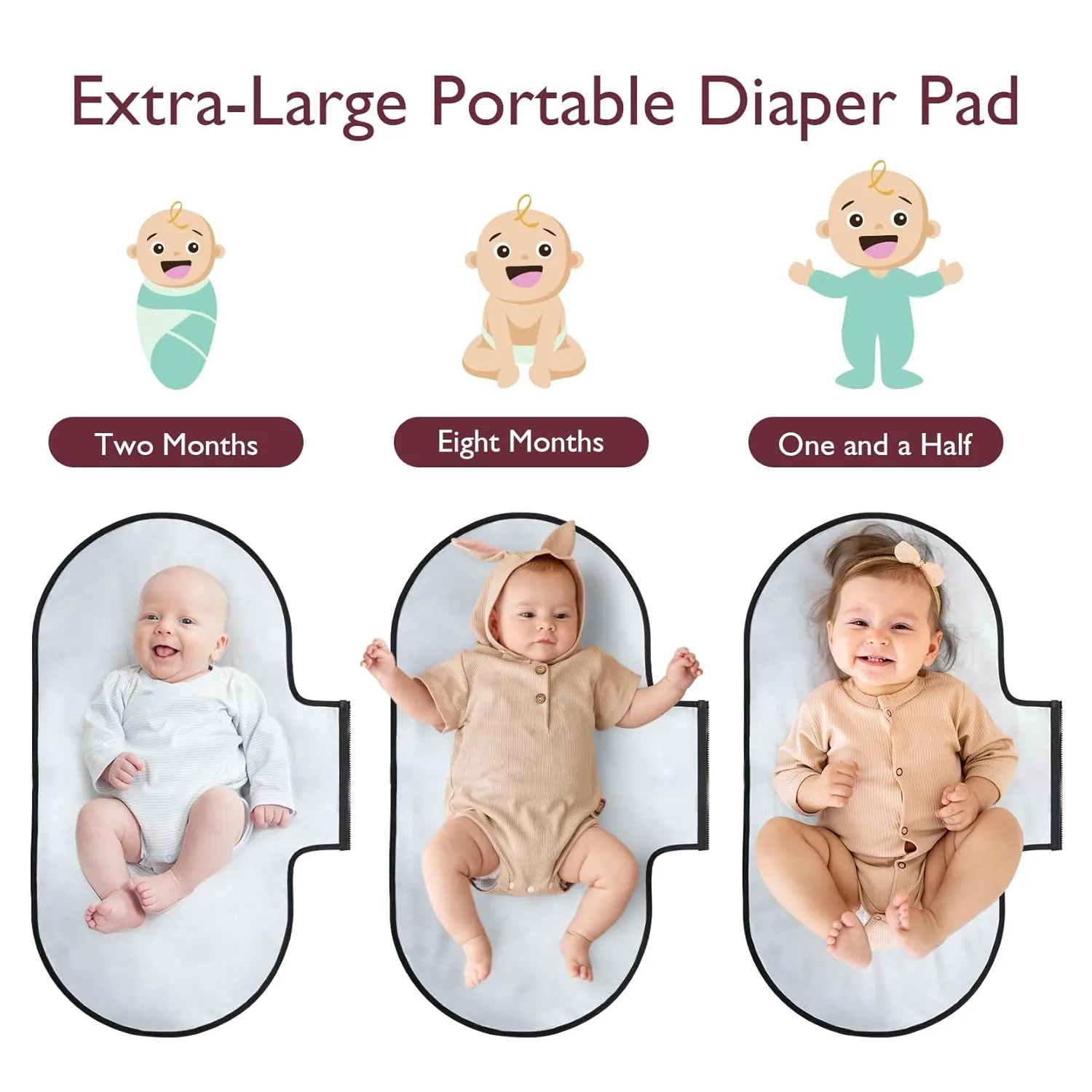 Momcozy 2-in-1 Diaper Changing Pad - Extra-Large Portable Diaper Pad 31.4x15.7 inch - Waterproof and Foldable for Newborns to Toddlers - Also Used As Adjustable Shoulder Bag with Wipes Pocket