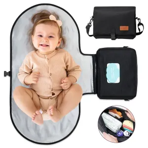 Momcozy 2-in-1 Diaper Changing Pad - Extra-Large Portable Diaper Pad 31.4x15.7 inch - Waterproof and Foldable for Newborns to Toddlers - Also Used As Adjustable Shoulder Bag with Wipes Pocket