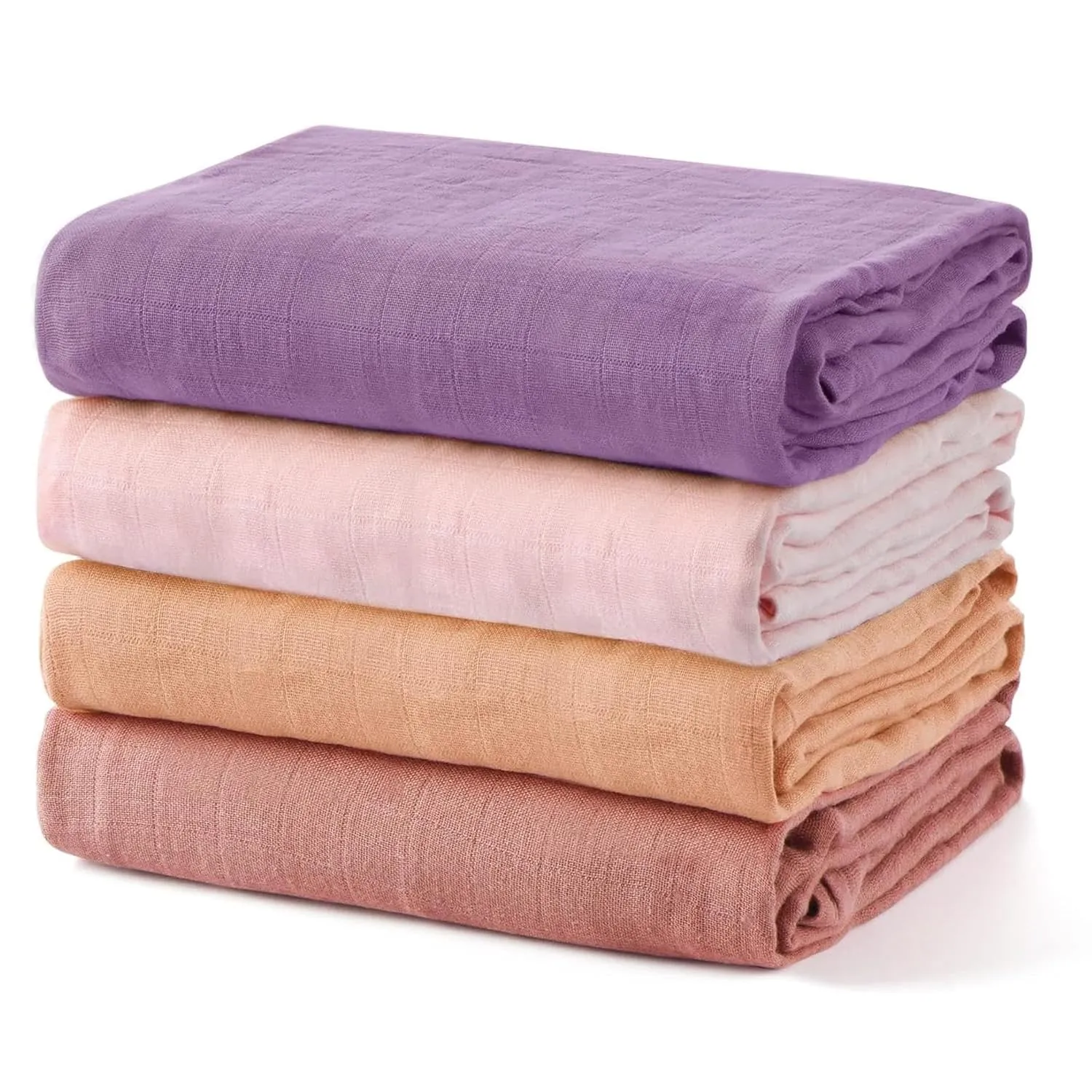 Momcozy Muslin Swaddle Blanket, 4 Pack Large 47 X 47 Inches Breathable Swaddling Receiving Blankets for Baby Boy & Girl, Soft and Skin-Friendly Unisex Baby Blankets