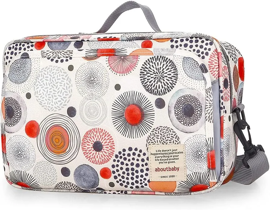 MOMIGO Baby Diaper Caddy Bag - Diaper Caddy Tote Baby Stroller Bag Nursery Storage Bin for Diapers, Wipes & Toys Mini Diaper Bag for Outdoor (Circular)