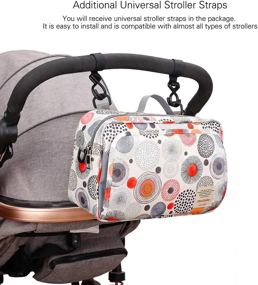 MOMIGO Baby Diaper Caddy Bag - Diaper Caddy Tote Baby Stroller Bag Nursery Storage Bin for Diapers, Wipes & Toys Mini Diaper Bag for Outdoor (Circular)