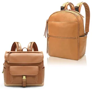 MOMINSIDE Diaper Bag Backpack, Baby Diaper Bag, Leather Baby Bag with 6 Insulated Pockets for Mom Dad, Baby Registry Search, Changing Station, Stroller Straps, Large Capacity