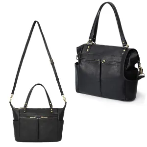 MOMINSIDE Diaper Bag Tote, Small Diaper Bag Tote Mini Diaper Bag Purse, Leather Baby Bag Backpack with Changing Station