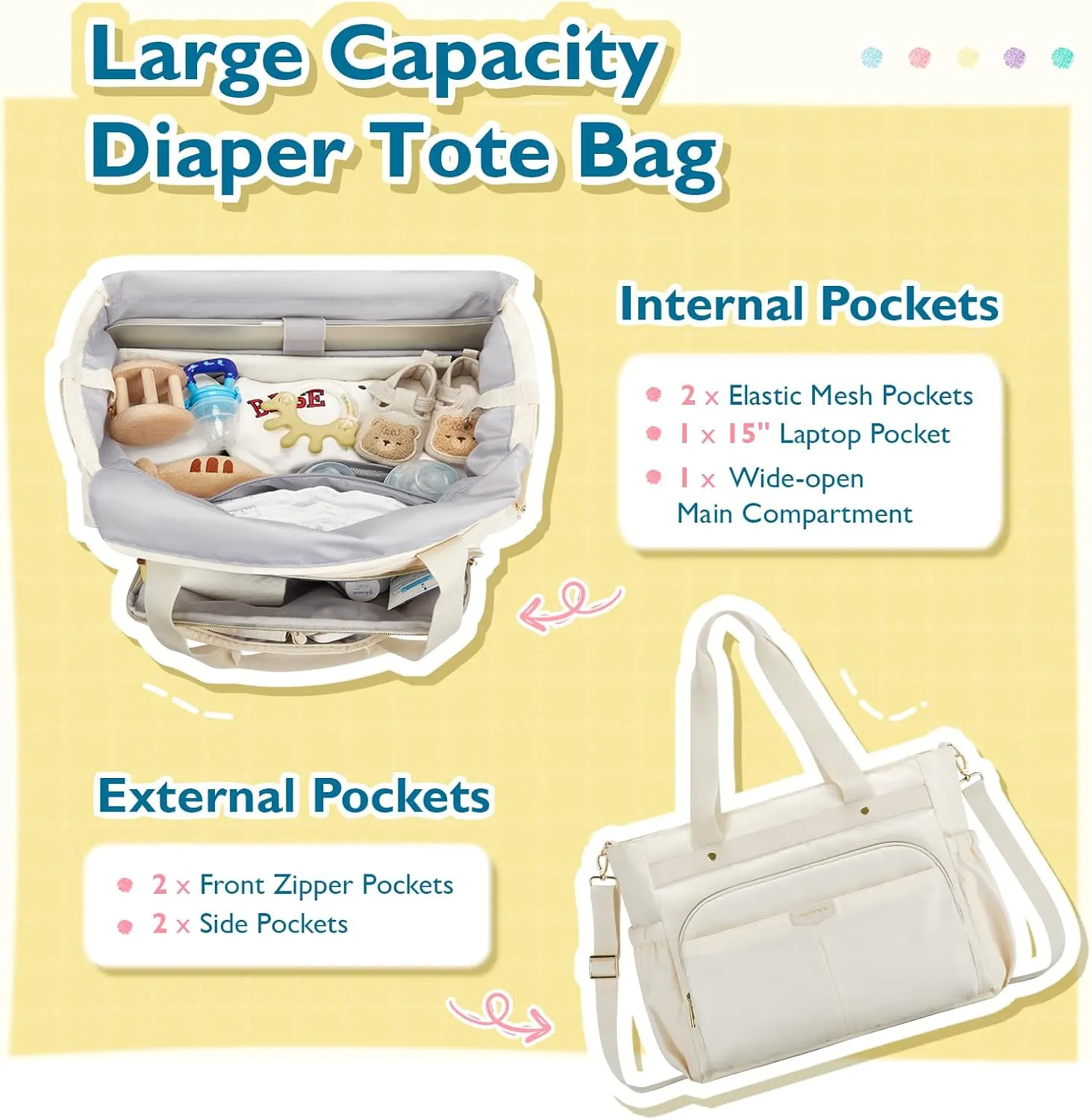 mommore Breast Pump Bag with Cooler for Medela, Spectra S1, S2, Diaper Bag Tote with Changing Pad, Baby Bag for Work