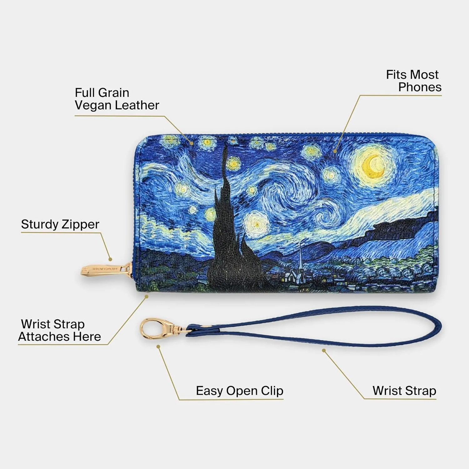 Monarque Wristlet Bifold Wallet Signature Collection (Georgia O'Keeffe Petunia)