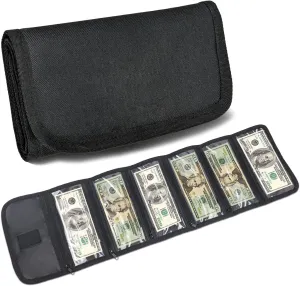 Money Bag, Money Wallet Organizer for Cash with 6 Zippered Pockets, Money Pouch, Bill Organizer, Cash Envelope Wallet Small Travel Holder for Budgeting, Currencies, Receipt, Coins, Coupons and Tips