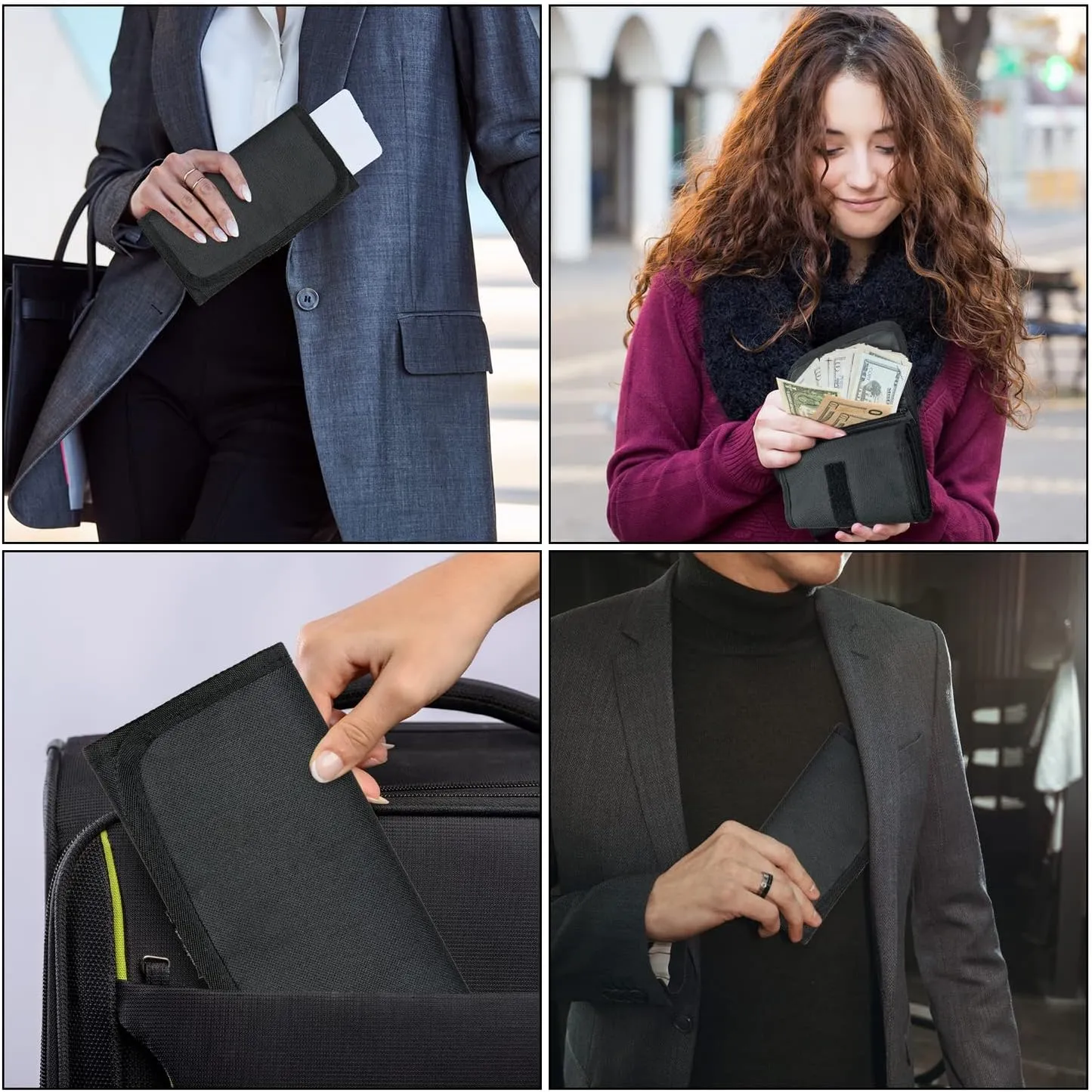 Money Bag, Money Wallet Organizer for Cash with 6 Zippered Pockets, Money Pouch, Bill Organizer, Cash Envelope Wallet Small Travel Holder for Budgeting, Currencies, Receipt, Coins, Coupons and Tips