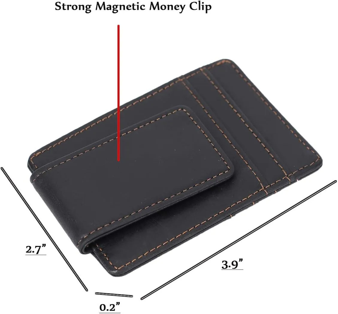 Money Clip For Men, Personalized mens Front Pocket Wallet With Money Clip, Genuine Leather Wallets, Gift For Men (black Love you more)