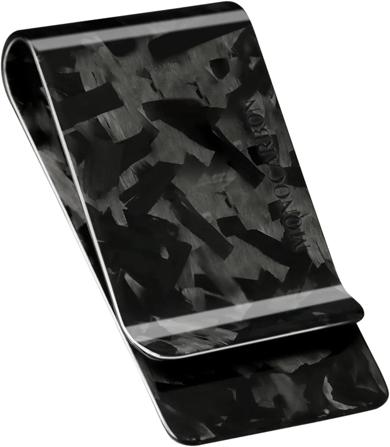 MONOCARBON Carbon-Fiber-Money-Clip-for-Men, Minimalist-Money-Holder for Cash, High Elastic Carbon-Fiber-Wallet, Slim and Durable