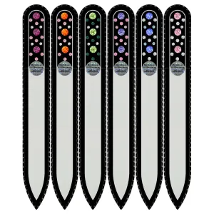 Mont Bleu Gift Set of 5   1 free Glass Nail Files hand decorated with crystals from Swarovski® | Hand Made, Czech Tempered Glass, Lifetime Guaranty