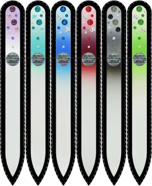 Mont Bleu Gift Set of 5   1 Free Glass Nail Files Hand Decorated with Crystals - Gifts for Best Friends Women - Handmade Gifts - Czech Tempered Glass - Crystal Nail File for Women