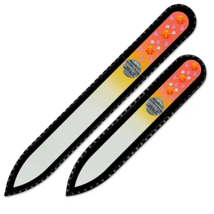 Mont Bleu Set of 2 Crystal Nail Files hand decorated with crystals from Swarovski® | Handbag & Universal Sizes, Hand Made, Czech Tempered Glass, Lifetime Guaranty