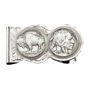 Montana Silversmiths Buffalo Indian Nickel Scalloped Money Clip - MCL50