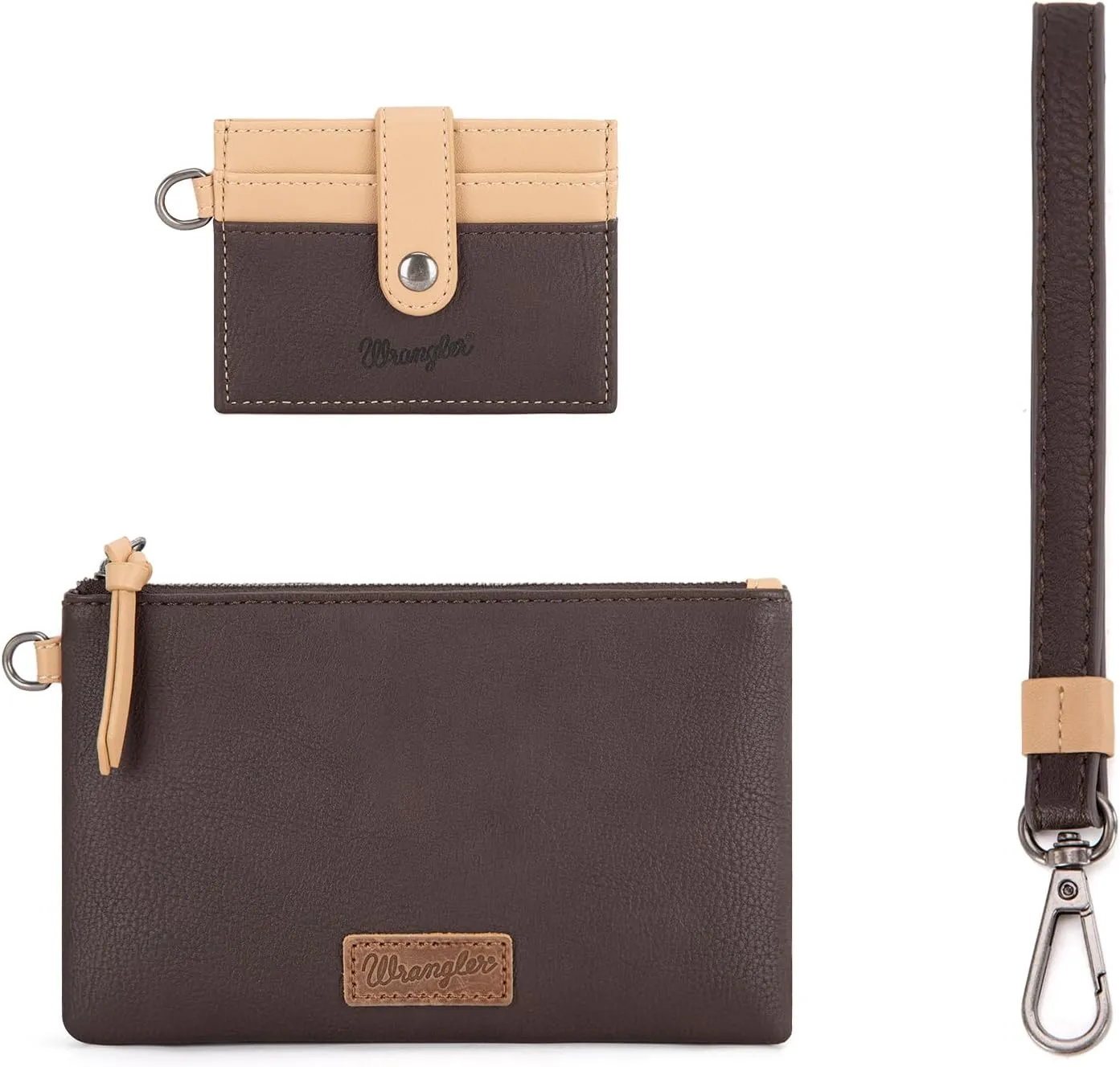 Montana West x Wrangler Keychain Wristlet Wallets for Women Detachable Dual Pouch Wristlet Portable Card Holder for Women
