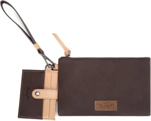 Montana West x Wrangler Keychain Wristlet Wallets for Women Detachable Dual Pouch Wristlet Portable Card Holder for Women