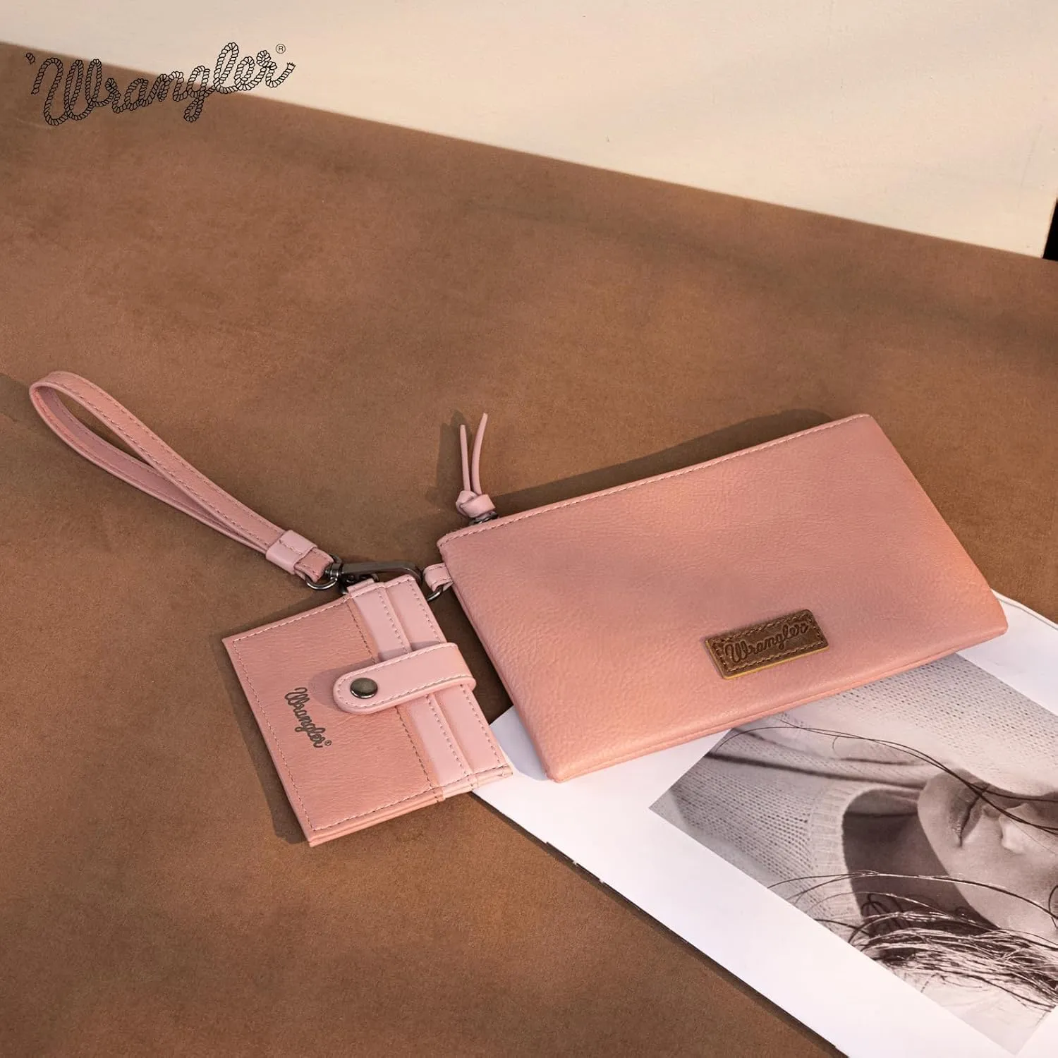Montana West x Wrangler Keychain Wristlet Wallets for Women Detachable Dual Pouch Wristlet Portable Card Holder for Women