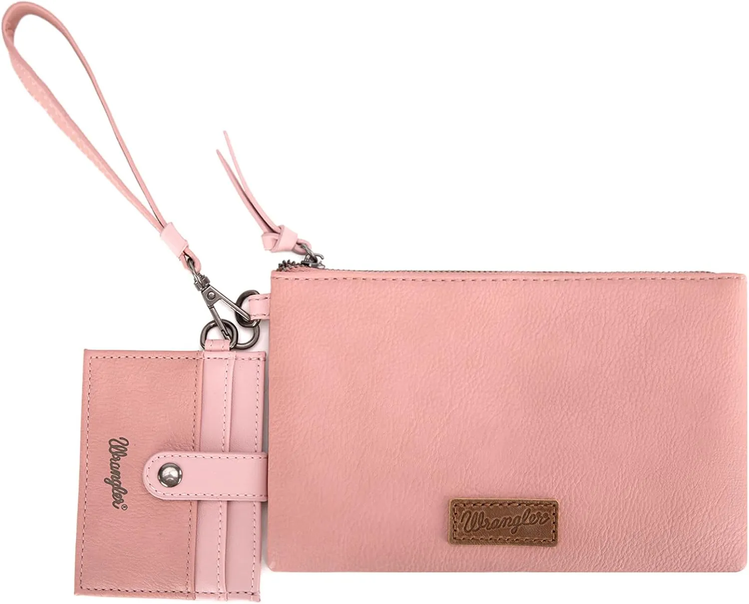 Montana West x Wrangler Keychain Wristlet Wallets for Women Detachable Dual Pouch Wristlet Portable Card Holder for Women
