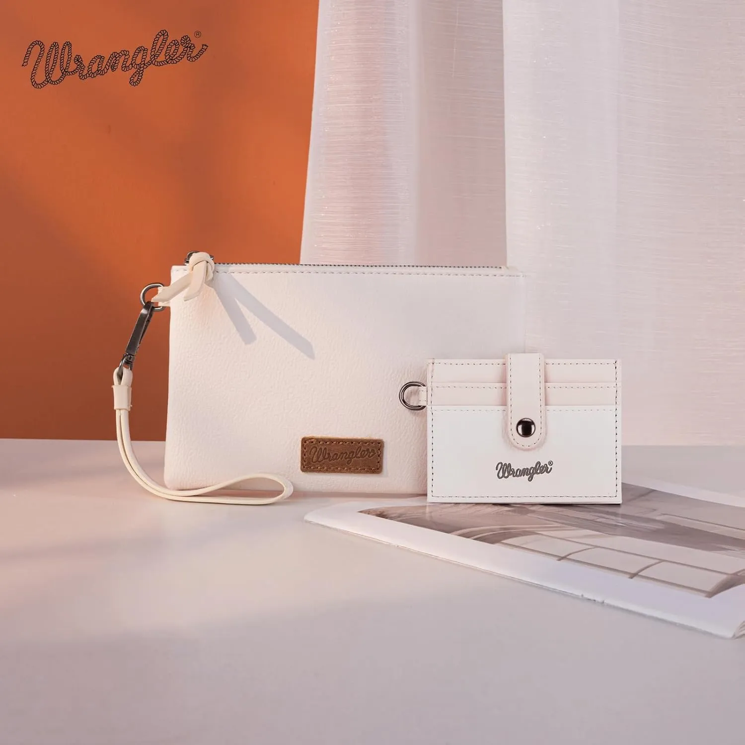 Montana West x Wrangler Keychain Wristlet Wallets for Women Detachable Dual Pouch Wristlet Portable Card Holder for Women