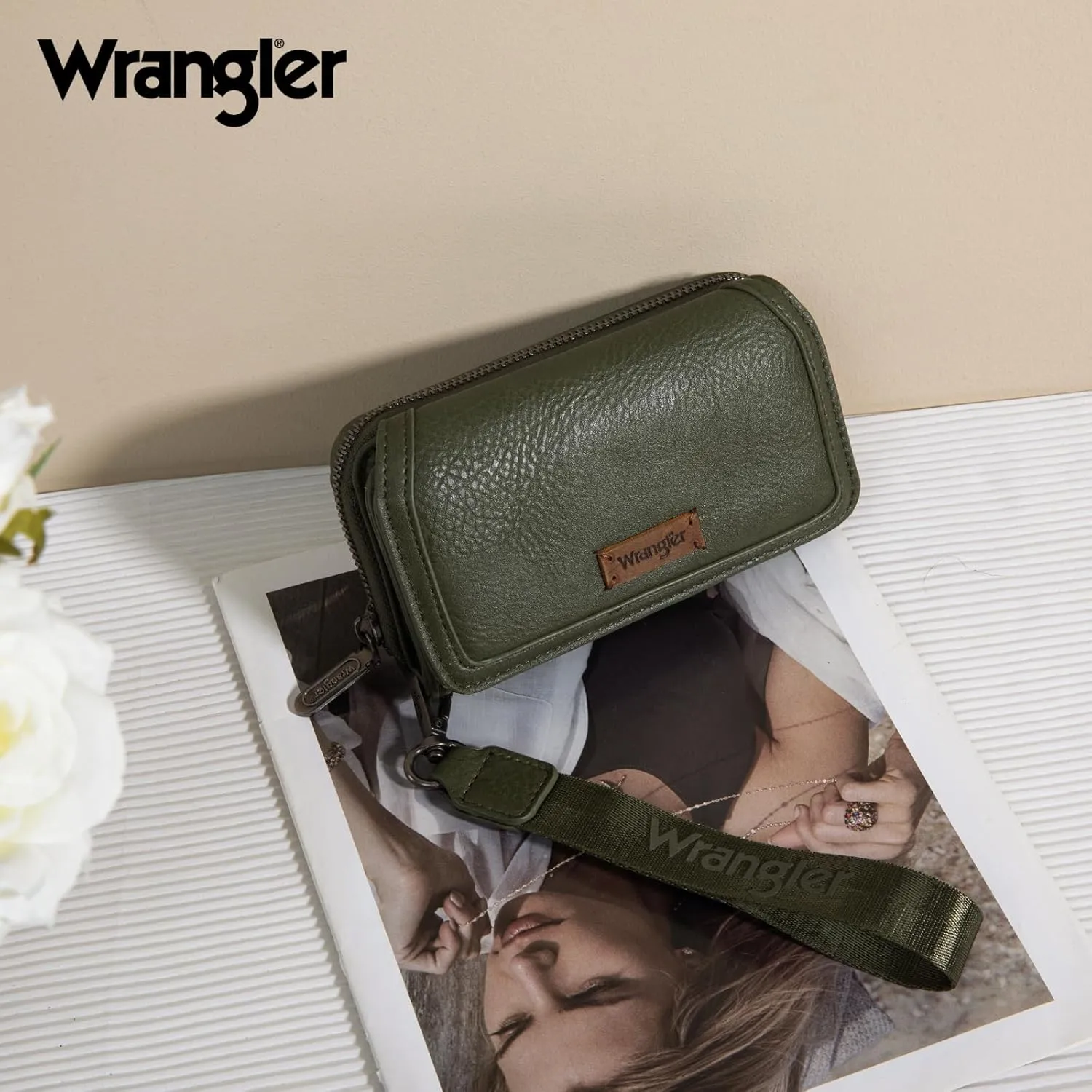 Montana West X Wrangler Wallet Purse for Women Minimalist Wristlet Wallet with RFID Blocking Credit Card Holder AR-WG155-W062GN
