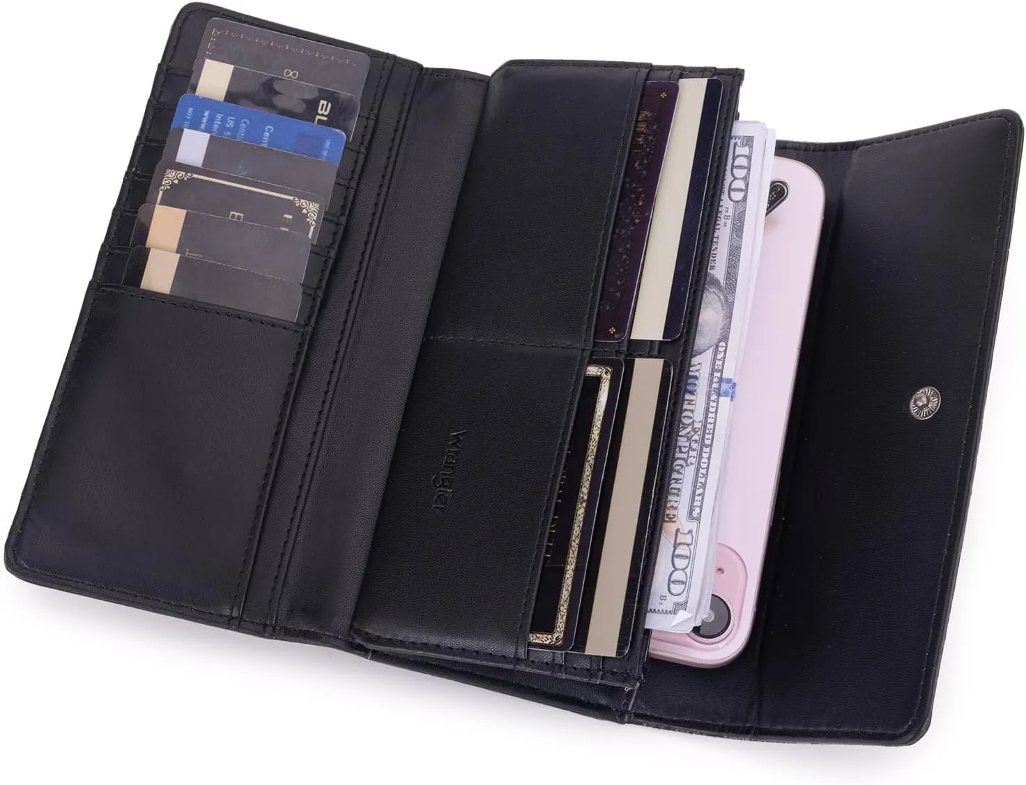 Montana West X Wrangler Western Wallets for Women Trifold Wristlet Wallets Large Capacity Women Clutch Wallet with Coin Purse