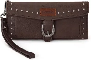 Montana West X Wrangler Womens Wallet Western Wristlet for Women Large Rfid Wallet With Detachable Credit Card Holder