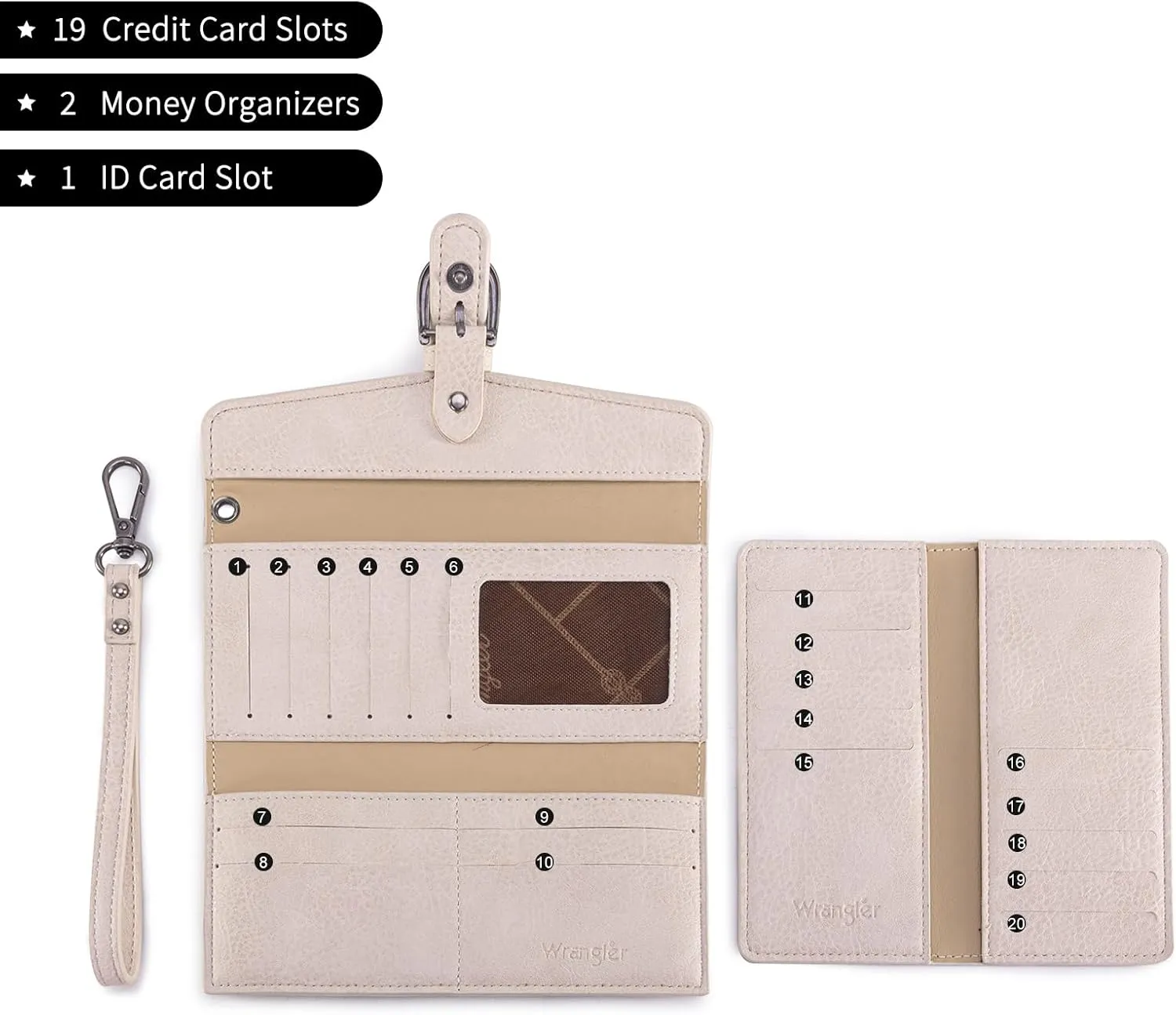 Montana West X Wrangler Womens Wallet Western Wristlet for Women Large Rfid Wallet With Detachable Credit Card Holder