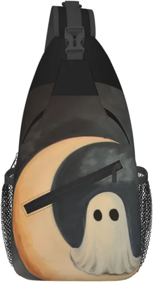 Moon Halloween Sling Bag For Men Crossbody Backpack,Women Shoulder Bag For Travel Sport