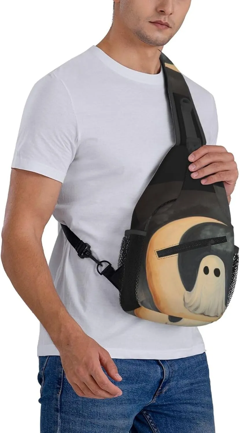 Moon Halloween Sling Bag For Men Crossbody Backpack,Women Shoulder Bag For Travel Sport