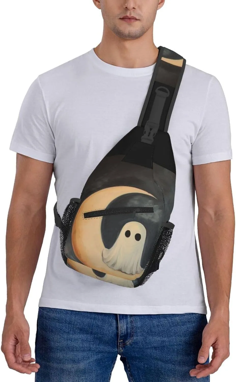 Moon Halloween Sling Bag For Men Crossbody Backpack,Women Shoulder Bag For Travel Sport