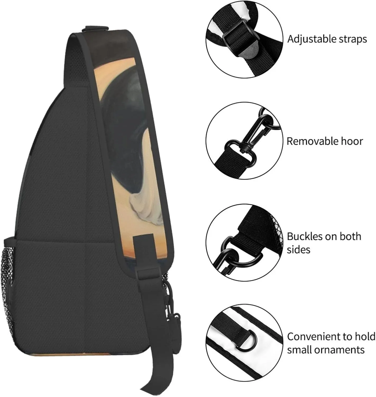 Moon Halloween Sling Bag For Men Crossbody Backpack,Women Shoulder Bag For Travel Sport