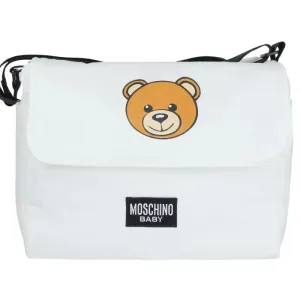 Moschino White Teddy Bear Motif Diaper Bag