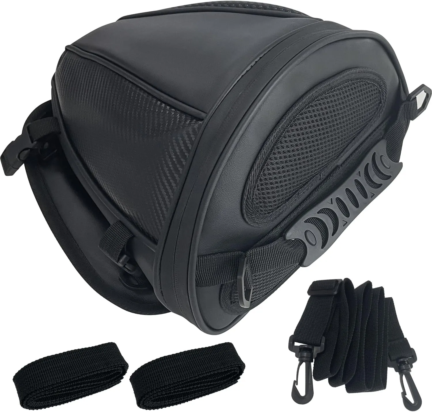 Motorcycle Tail Bag Waterproof Rear Seat Storage Saddle Bag Motorbike Tank Bag with Shoulder Strap, Black
