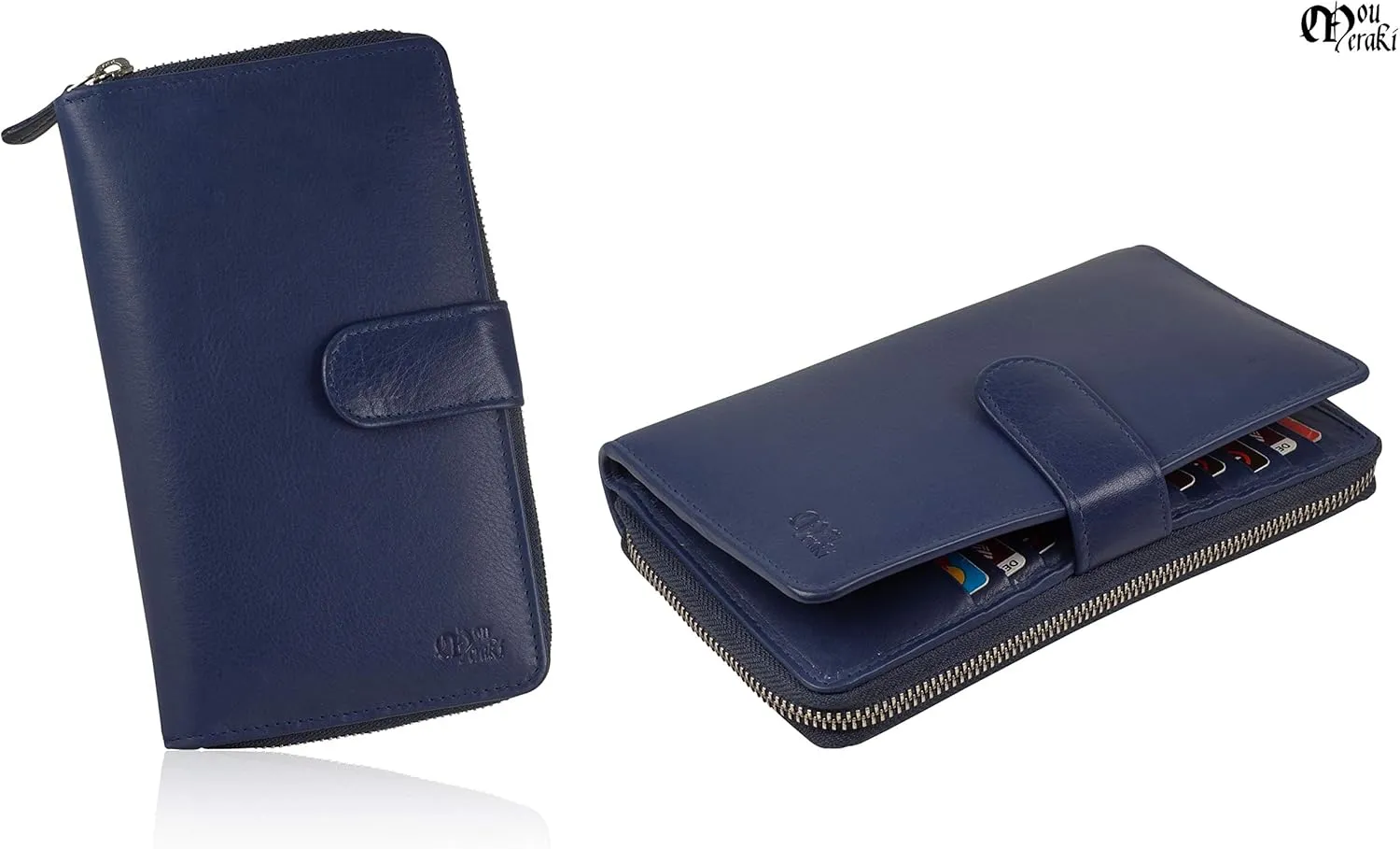 Mou Meraki Big Fat RFID Blocking Leather Organizer Checkbook Wallets For Women - Clutch