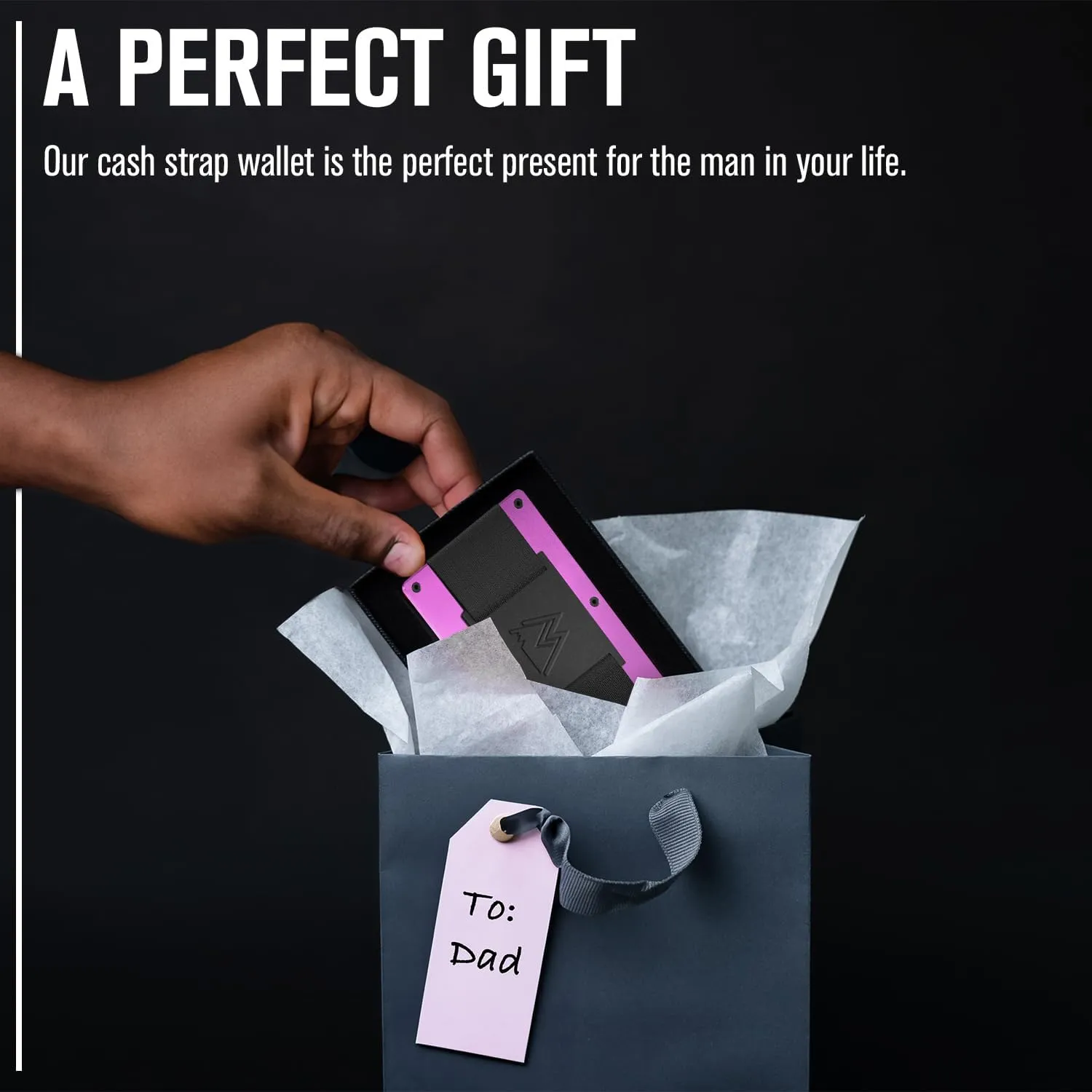 Mountain Voyage Co Minimalist Cash Strap Wallet - Slim RFID Blocking Wallet for Men & Women - Scratch Resistant, Credit Card Holder, Easily Removable Money & Cards, Aluminium Wallet (Electric Pink)