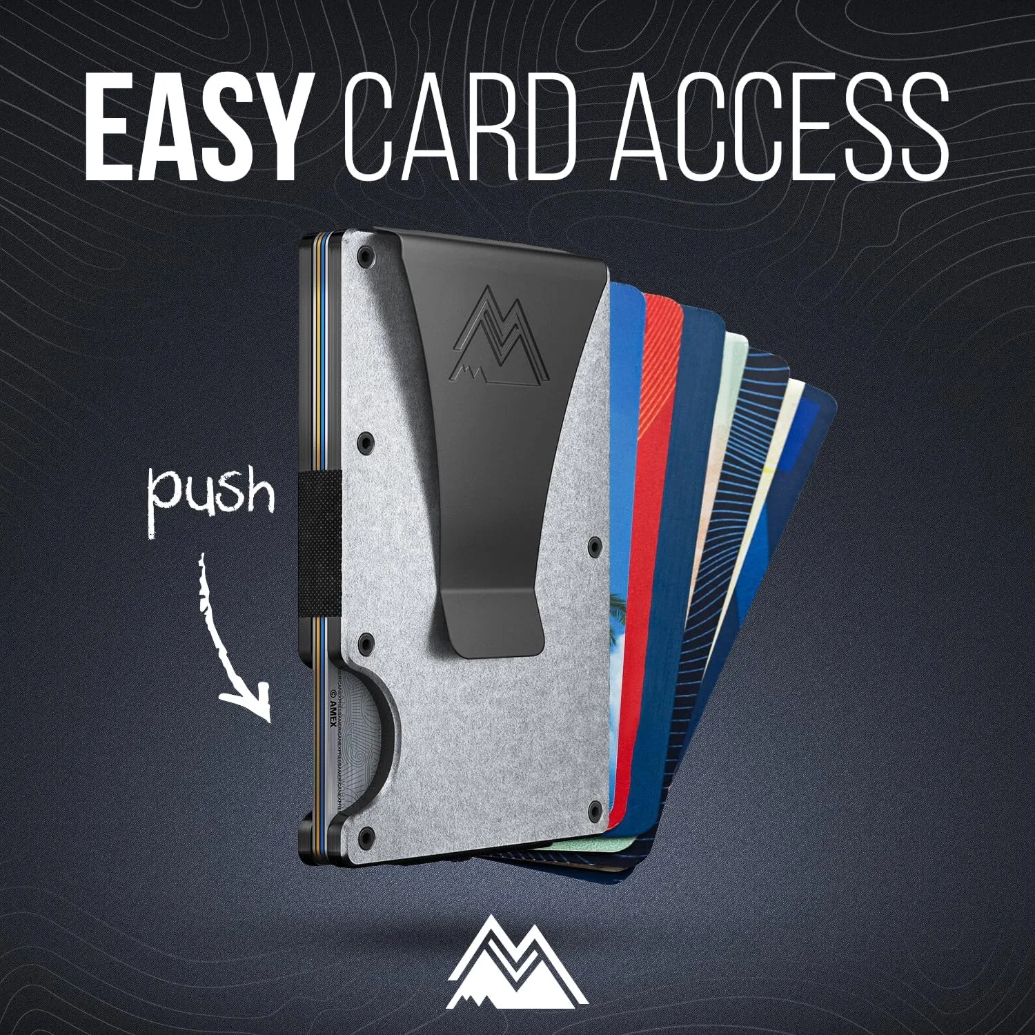 Mountain Voyage Co Minimalist Wallet for Men & Women - Slim RFID Wallet, Scratch Resistant, Credit Card Holder & Money Clip, Easily Removable Money & Cards, (Tumbled Titanium)