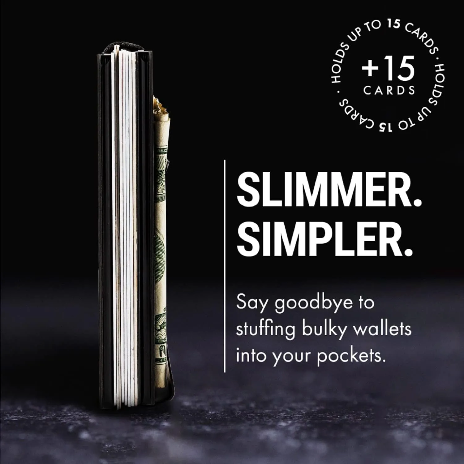 Mountain Voyage Co Minimalist Wallet for Men - Slim RFID I Scratch Resistant, Matte Black Credit Card Holder & Money Clip, Easily Removable Money & Cards, Mens Wallets