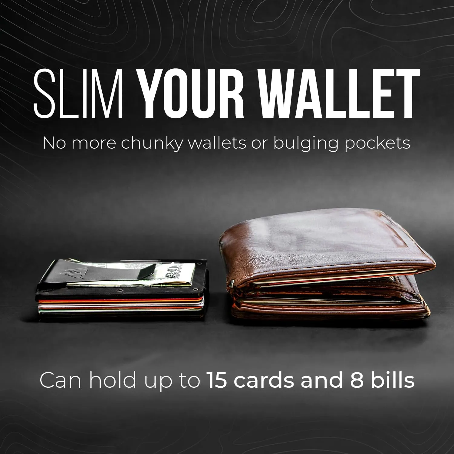 Mountain Voyage Co Minimalist Wallet for Men - Slim RFID I Scratch Resistant, Matte Black Credit Card Holder & Money Clip, Easily Removable Money & Cards, Mens Wallets