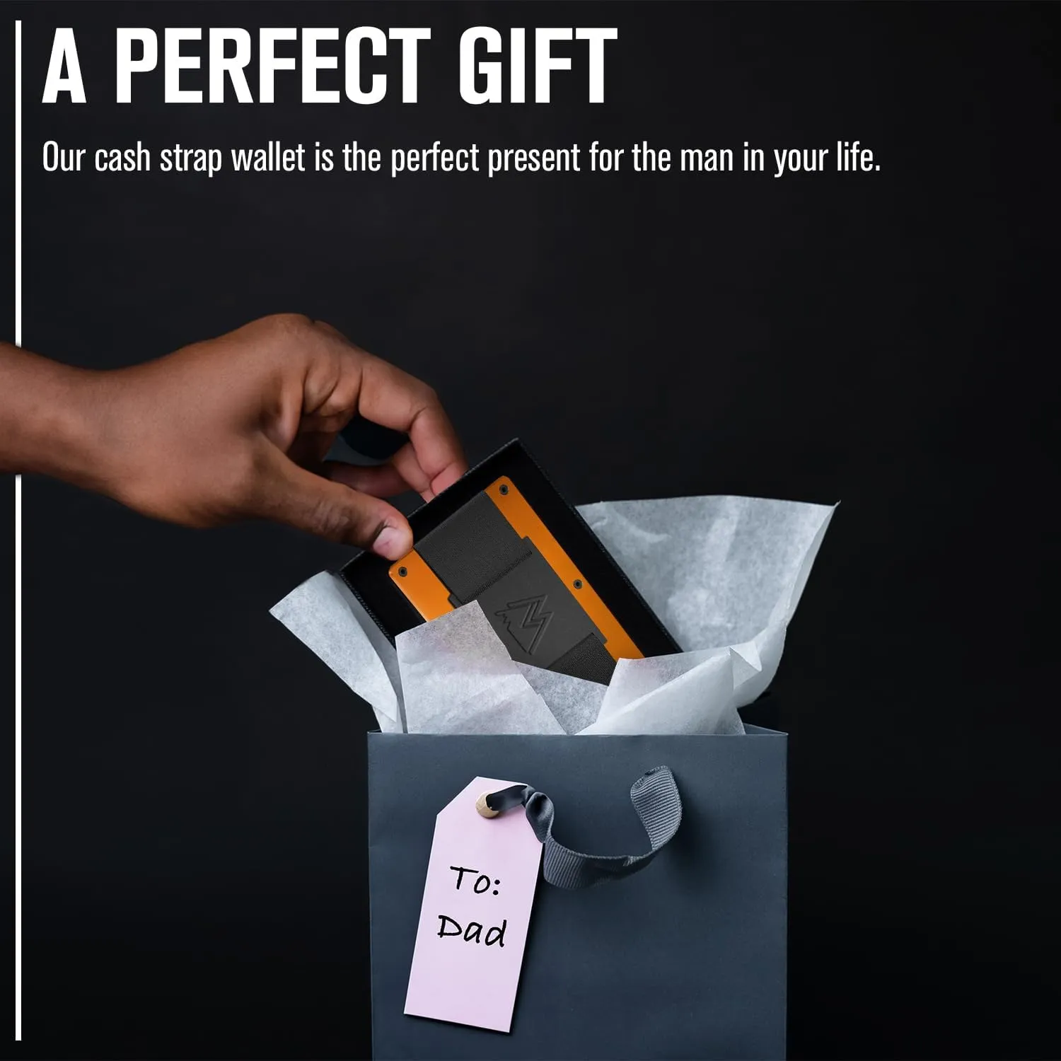 Mountain Voyage Minimalist Cash Strap Wallet - Slim RFID Blocking Wallet for Men & Women - Scratch Resistant, Credit Card Holder, Easily Removable Money & Cards, Aluminium Wallet (Matte Orange)
