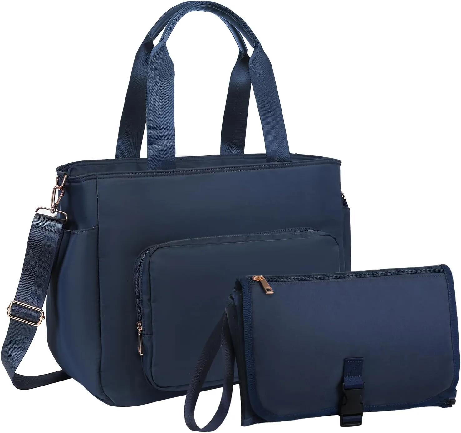 Multifunction Diaper Bag Tote with Portable Changing Pad Breast Pump Bag with 15 Inch Laptop Sleeve Work Bag