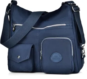 Multipurpose Hobo Purse for Women with Antitheft RFID, Waterproof Nylon Crossbody Bag Shoulder Handbag, Convertible Backpack