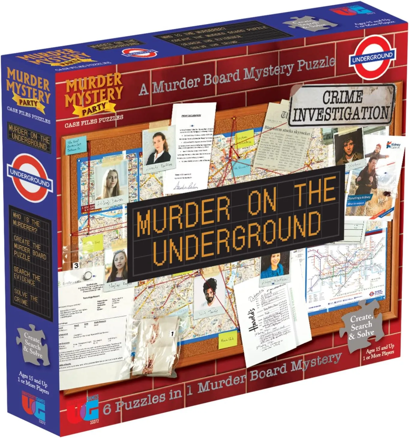 Murder Mystery Party, Case File Puzzle Murder on The Underground, for Ages 14 