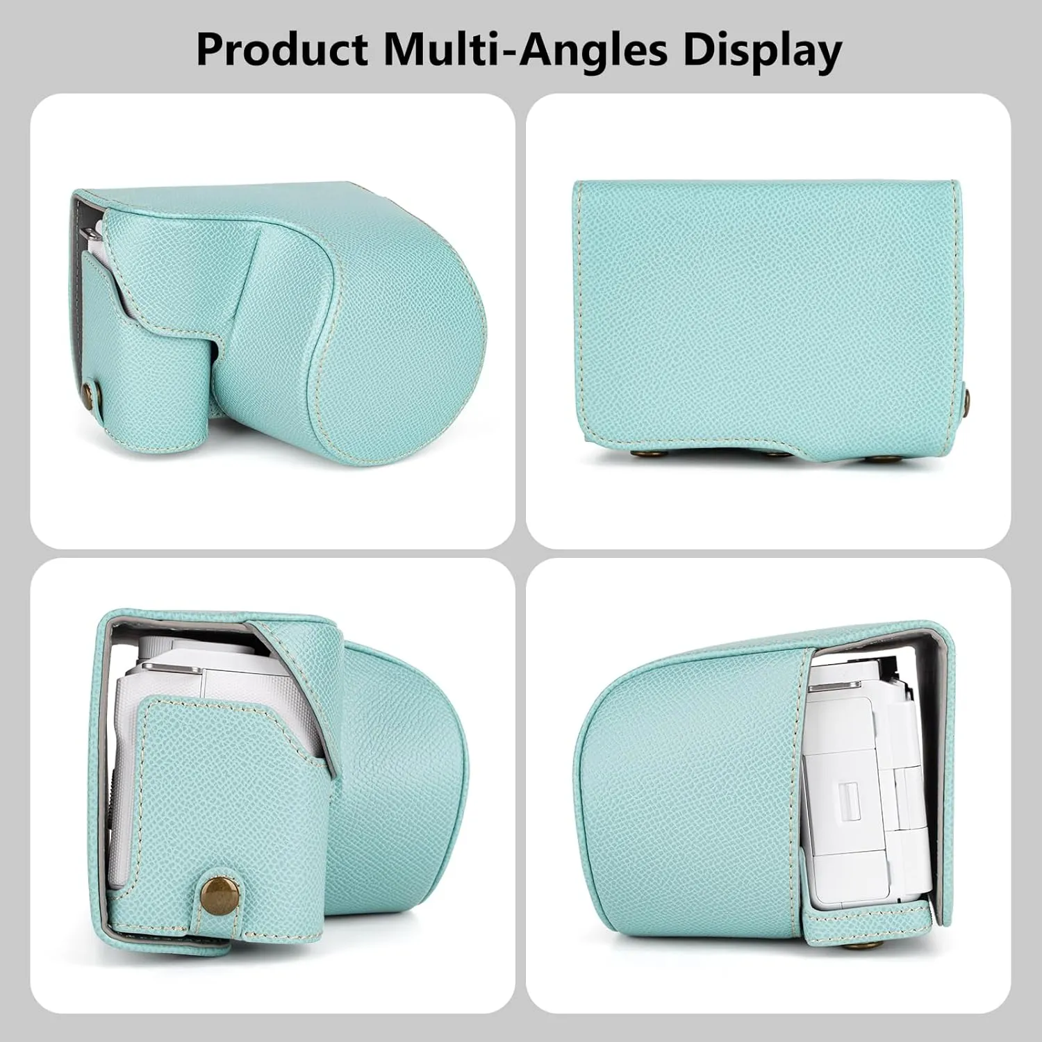 MUZIRI KINOKOO Camera Case for Sony ZV-E10 II, PU Leather Protective Case for Sony Alpha ZV-E10 II/ZVE10 II Camera with 16-50mm Lens - Removable Case with Shoulder Strap & Storage Pocket - Blue