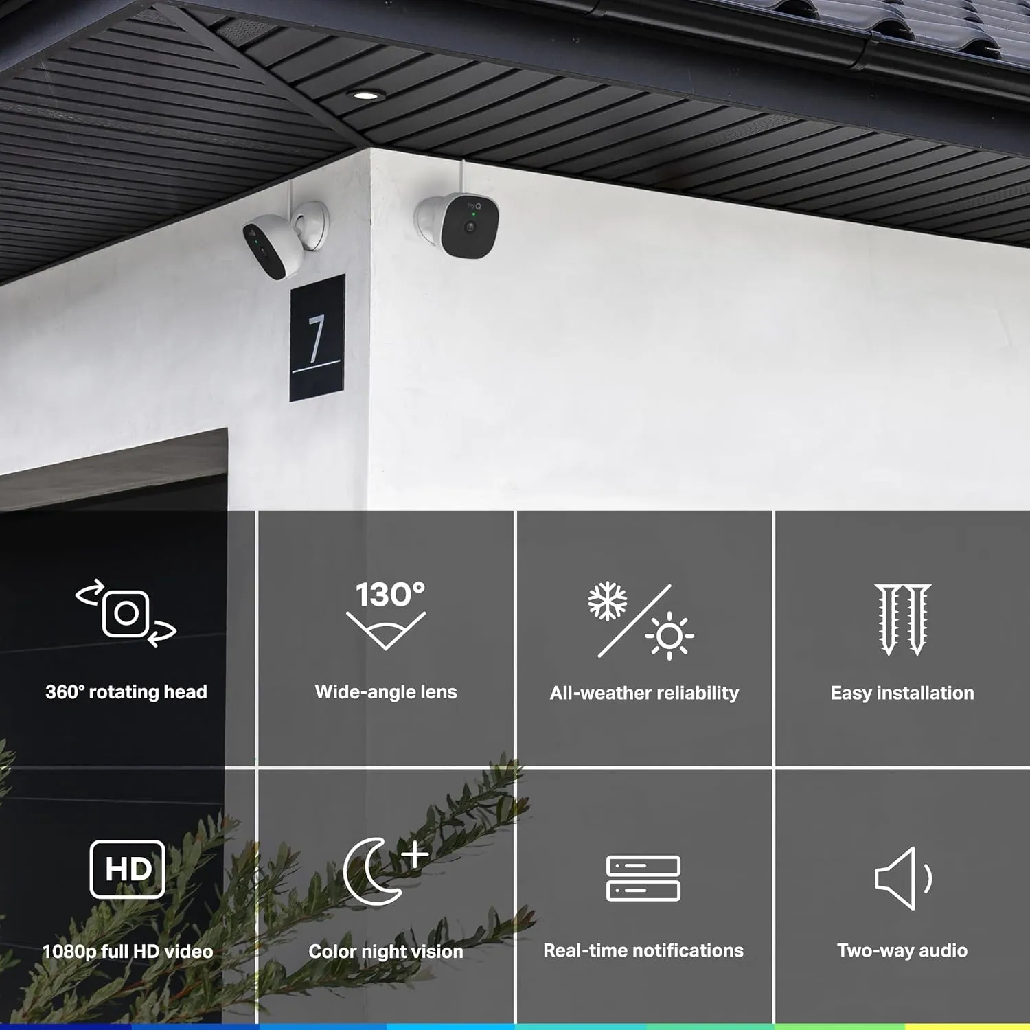 myQ Smart Outdoor Wired Camera - 1080p HD Video, Color Night Vision, Smart Lock & Garage Integration, Motion Detection, Wi-Fi, Two-Way Audio, Smartphone Control