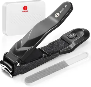 Nail Clippers for Men Women with Catcher,No Splash Ultra Sharp Professional Heavy Duty Nail Clipper,Adult Sturdy Fingernail Clipper and Toenail Clipper with Nano Nail File for Travel,Home,Gifts