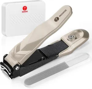 Nail Clippers for Men Women with Catcher,No Splash Ultra Sharp Professional Heavy Duty Nail Clipper,Adult Sturdy Fingernail Clipper and Toenail Clipper with Nano Nail File for Travel,Home,Gifts
