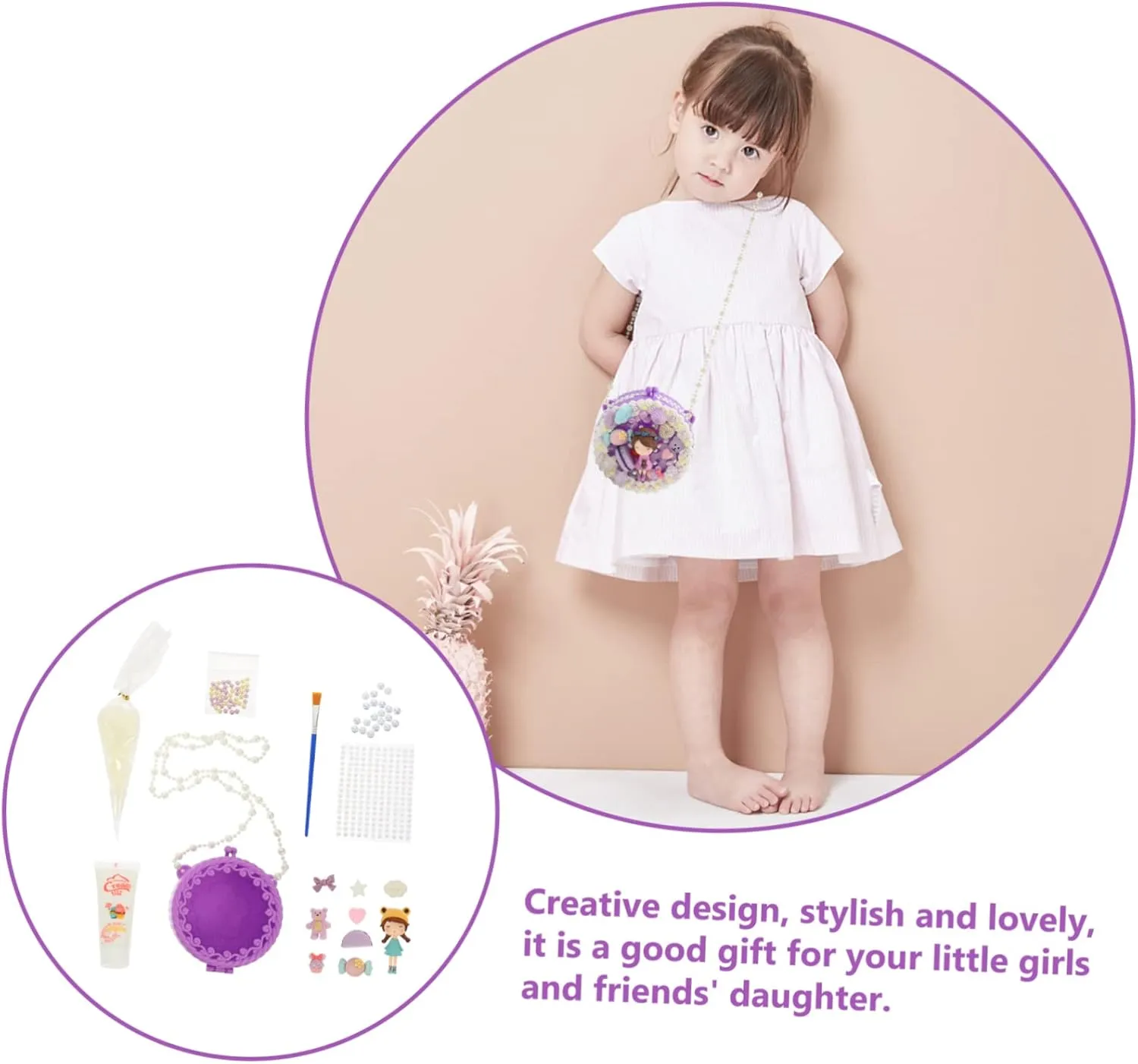 NAMOARLY DIY Shoulder Bag Material Kit Surprise Toys for Girls Boys and Girls Cross-Body Bag Making Supplies